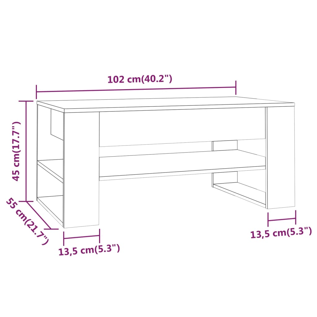 vidaXL Coffee Table Accent Table for Home Living Room Hallway Engineered Wood