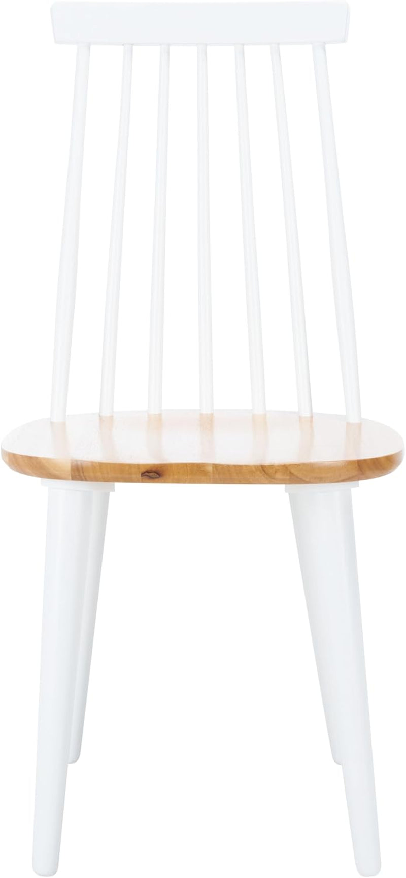 Home Collection Burris Farmhouse White/Natural Spindle Back Living Room Dining Room Bedroom Office Foyer Side Chair
