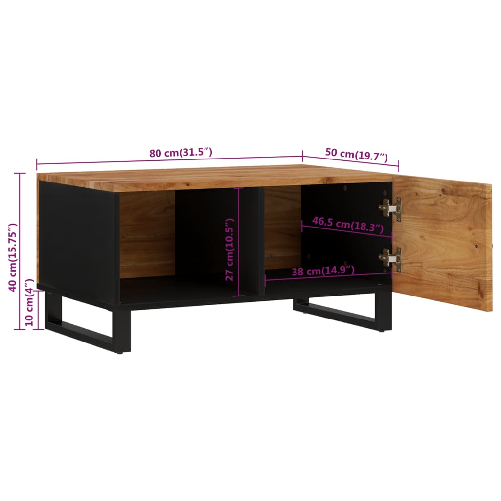 vidaXL Coffee Table Storage Sofa Side Table for Home Living Room Solid Wood