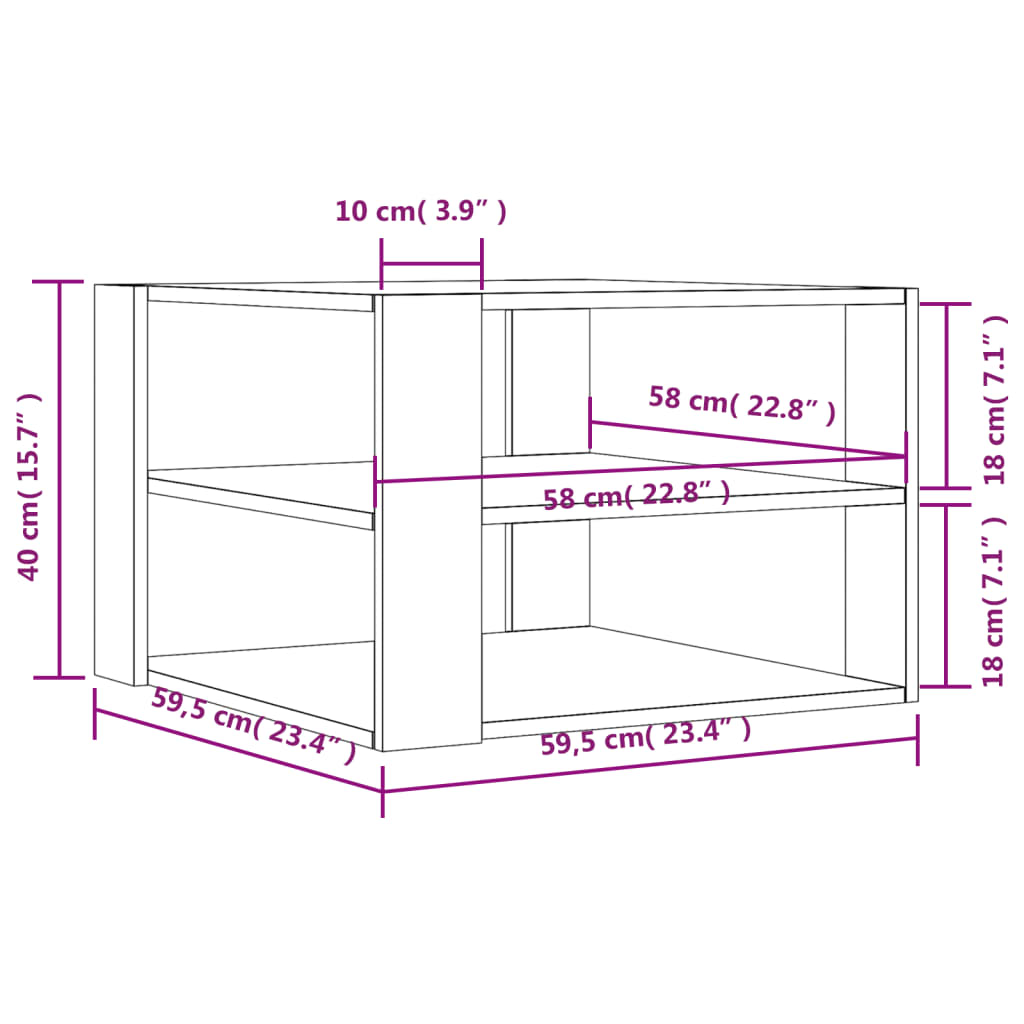 vidaXL Coffee Table Accent Storage Home Living Room Furniture Engineered Wood