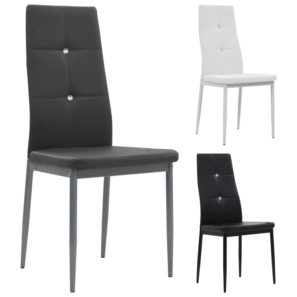 vidaXL Dining Chairs Kitchen Chair for Home Dining Room Black Faux Leather